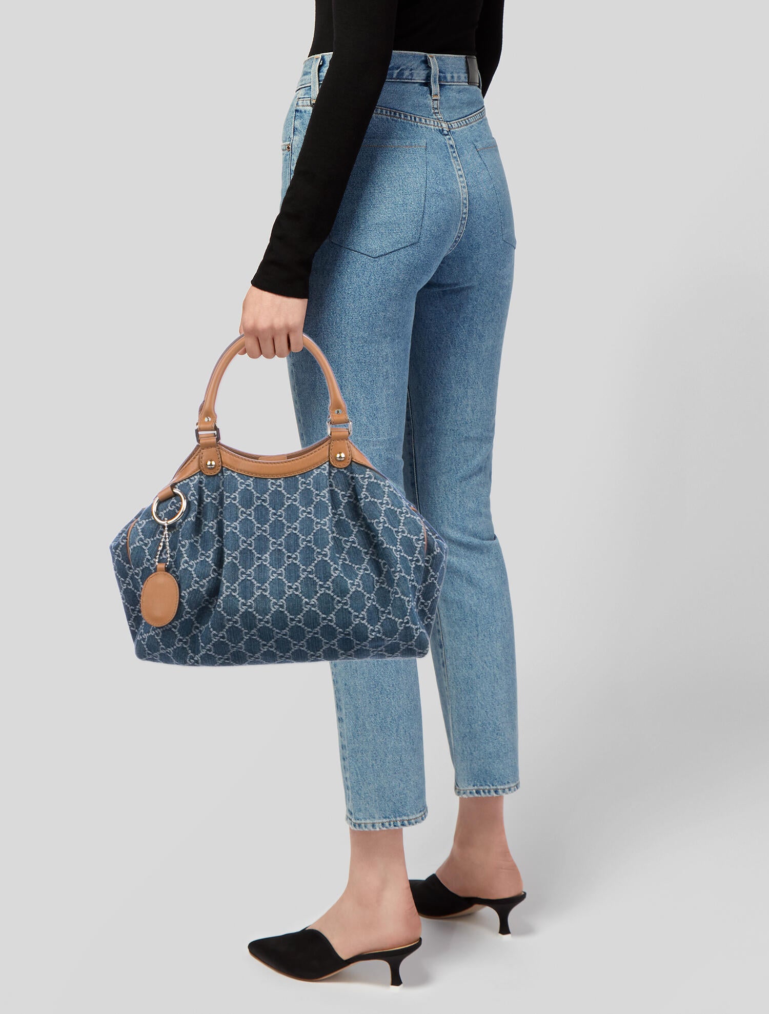 Gucci Medium GG Denim Sukey Tote